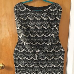 Jessica Howard Size 12P faux lace sheath dress